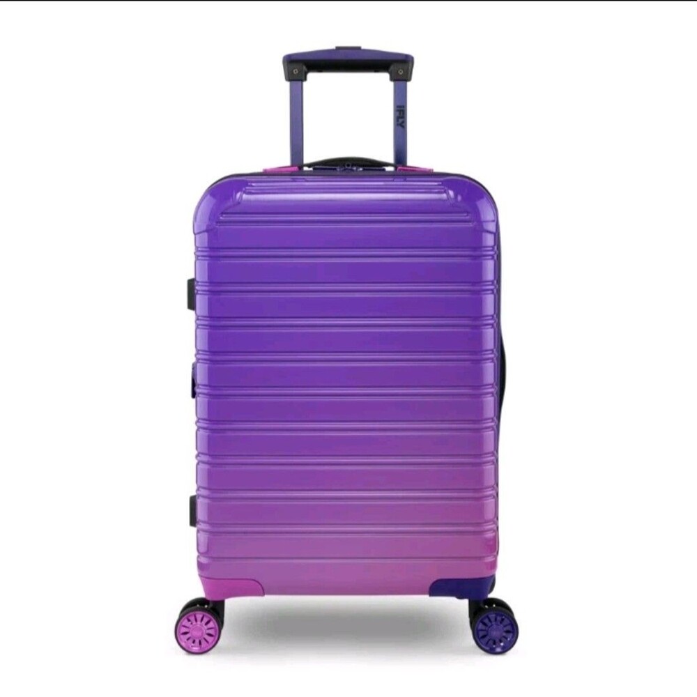 iFLY Fibertech 20" Expandable Hardside Carry-On Spinner Suitcase Midnight Berry